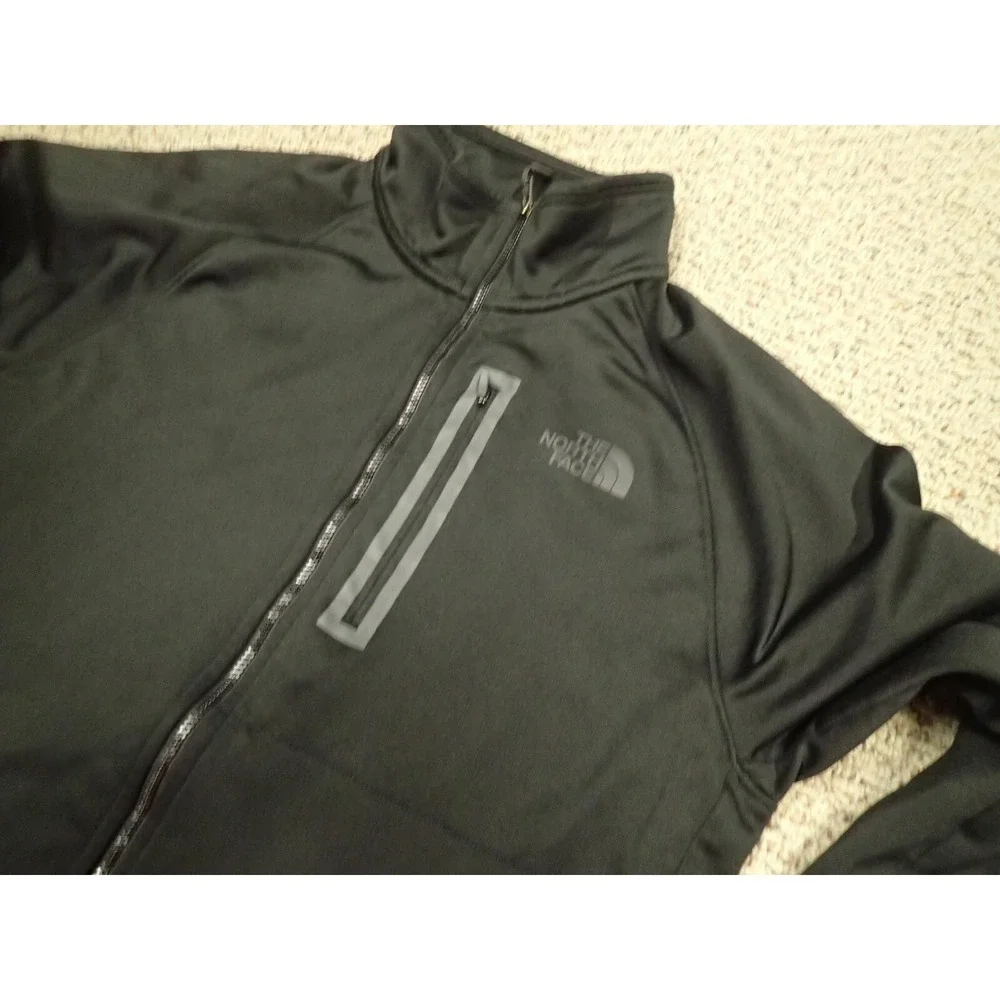The North‎ Face Full Zip Jacket Mens Medium Black Excellent Lightweight Active